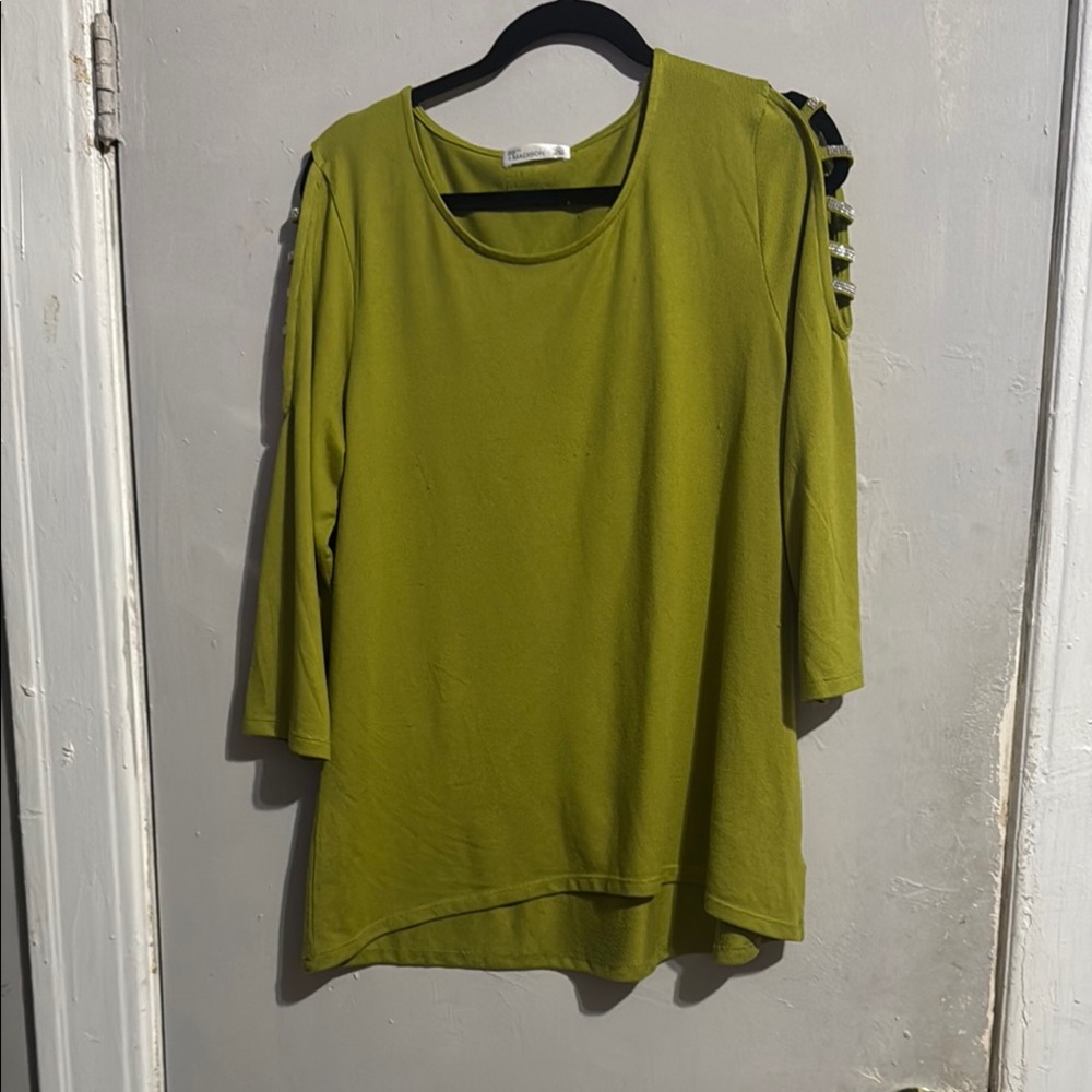 89th & Madison Green Asymmetrical Tunic